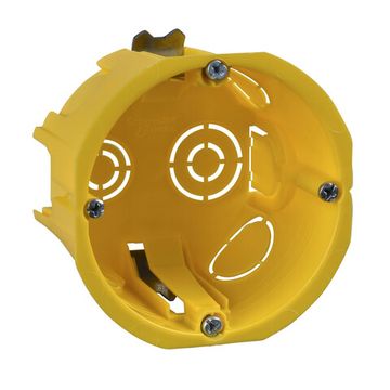 Подрозетник для гипсокартона 68*45 желтый с металлическими лапками DIY Systeme Electric 1/210