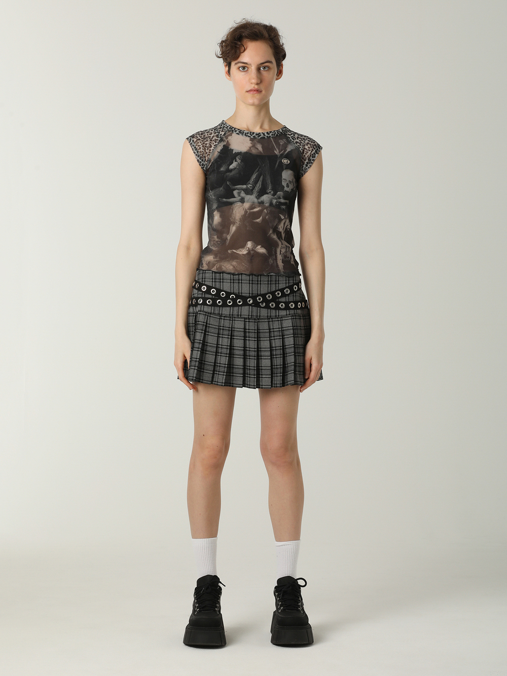 Юбка Meryl Grey & Black Tartan