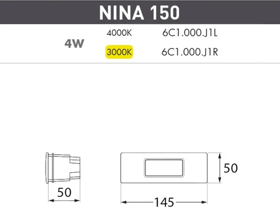 Встраиваемый светильник уличный Nina 6C1.000.000.WYJ1L Fumagalli