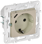 SKANDY Розетка с заземлением с защитными шторками 16А с USB C 18Вт SK-R17B бежевый IEK
