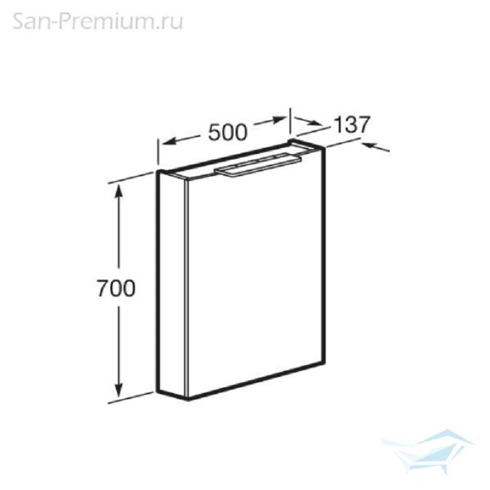 Зеркальный шкаф ROCA OLETA 500 правый, белый глянец