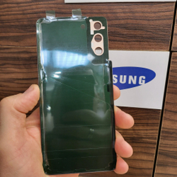 Крышка для Samsung S21 Plus - задняя стеклянная панель премиум качество (золотого цвета)
