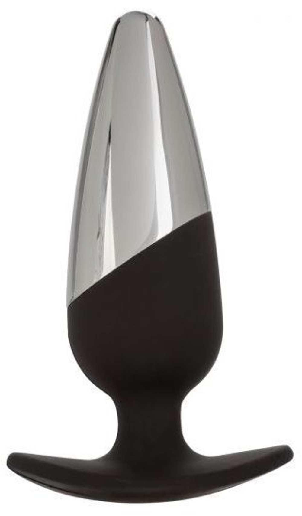 Серебристо-черная анальная пробка Executive Pro Plug - 12,75 см. (Цвет: серебристый с черным)