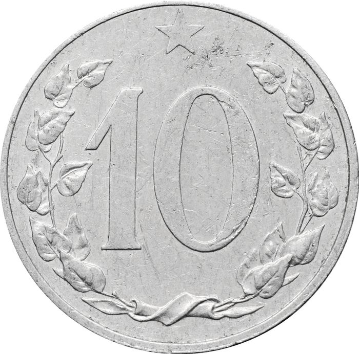 10 геллеров 1953 Чехословакия
