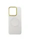 Защитный чехол для IQOO 15 Ultra с MagSafe (Белый с золотой окантовкой блока камеры)