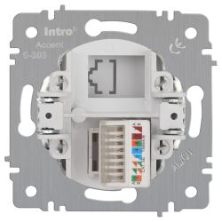 Розетка Intro Accent 6-303-01 информационная RJ45 IP20 СУ белый | Intro