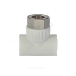 Тройник PP-R комбинированный белый Дн 32х1 1/4" с накидной гайкой VALFEX 11140132