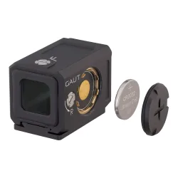 Коллиматор Gaut Tourmaline 1x20x18, закрытый, точка 3 МOA красная, Weaver - отсек для батарейки CR2032 и крышка