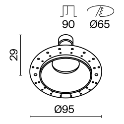 Встраиваемый светильник Technical DL126-GU10-TRS-MG