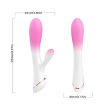 Бело-розовый вибромассажер-кролик 20,5см Silicone Toys USK-V25