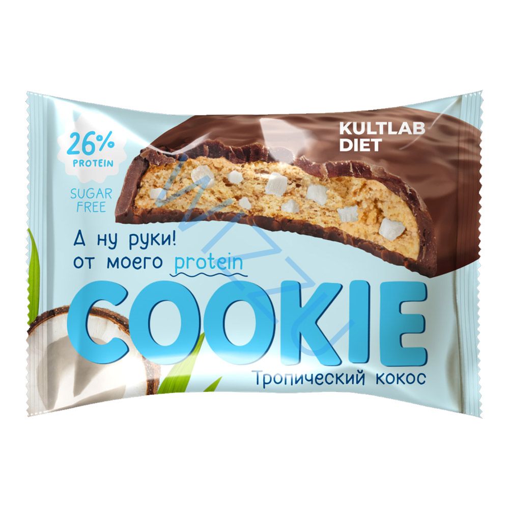 Тропический кокос Kultlab Diet Protein Cookie, 40 гр