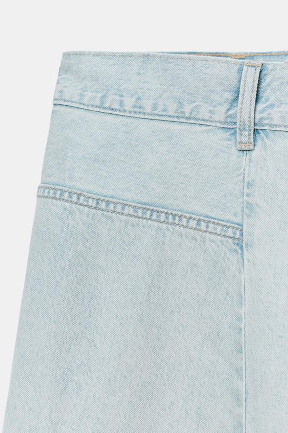 ZARA АСИММЕТРИЧНАЯ ДЖИНСОВАЯ ЮБКА МИДИ TRF, ГОЛУБОЙ