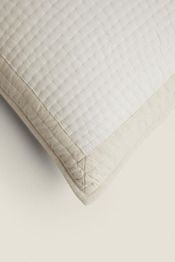 ZARA HOME ЛЬНЯНОЙ ЧЕХОЛ ДЛЯ ДЕКОРАТИВНОЙ ПОДУШКИ, СВЕТЛО-БЕЖЕВЫЙ
