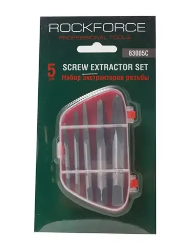 Набор экстракторов резьбы HSS 4241,6пр.(М3-М25), в пластиковом футляре RockFORCE RF-63005C(New)