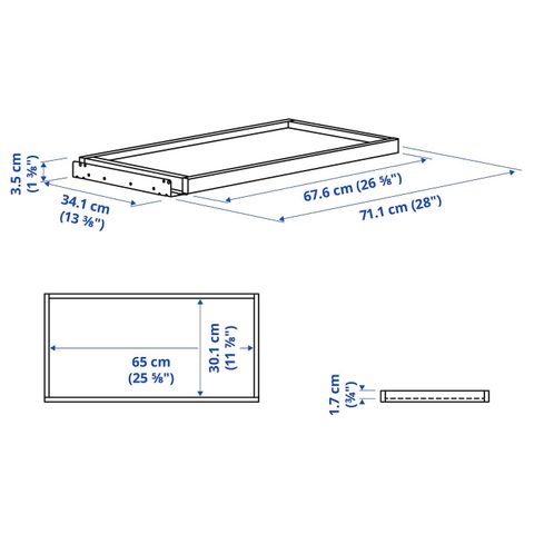 Полка выдвижная IKEA KOMPLEMENT (КОМПЛЕМЕНТ), Белый, 75x35 см