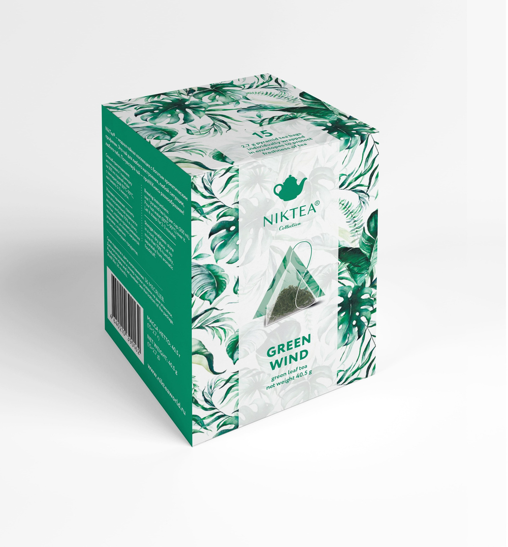 Чай в пирамидках зеленый NIKTEA Green Wind, NIKTEA Зелёный ветер