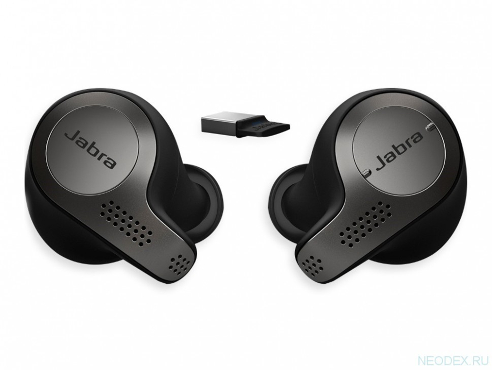 Jabra Evolve 65t беспроводная гарнитура Titanium Black, Bluetooth, Link 370, MS ( 6598-832-109 )