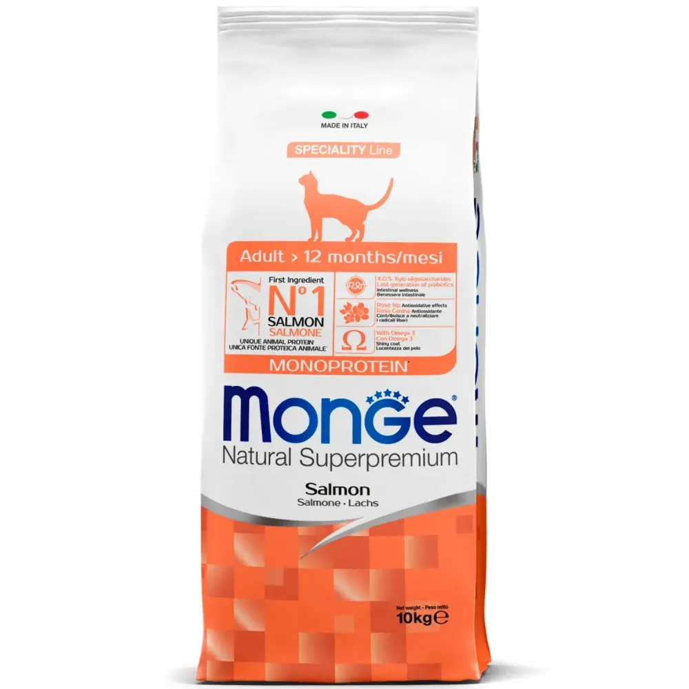 Сухой корм Monge Cat Speciality Line Monoprotein Adult для взрослых кошек, из лосося