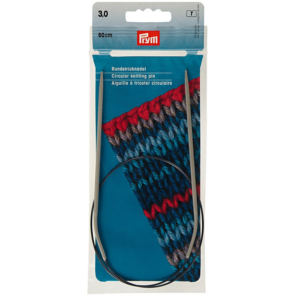 Спицы круговые ⌀3.0 мм, 60 см, 1 шт, Prym 211232 Спицы круговые ⌀3.0 мм, 60 см, 1 шт, Prym 211232