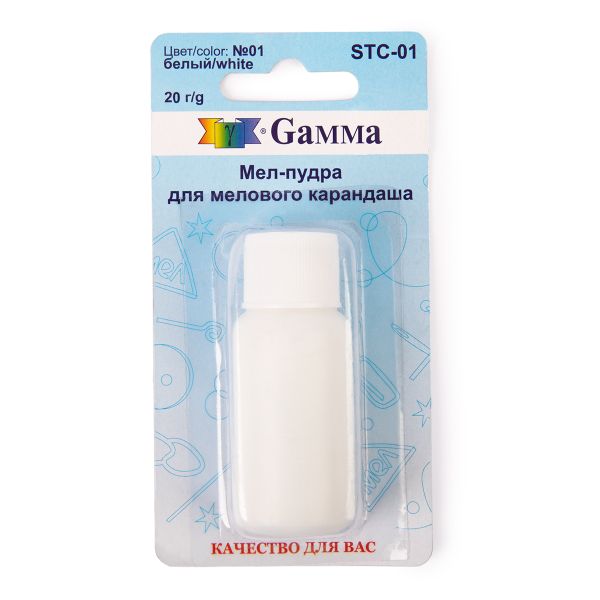Мел-пудра для мелового карандаша, 01 белый, Gamma STC-01