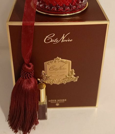 Удовая роза, большая красная свеча Арт-деко с кисточкой, Cote Noire