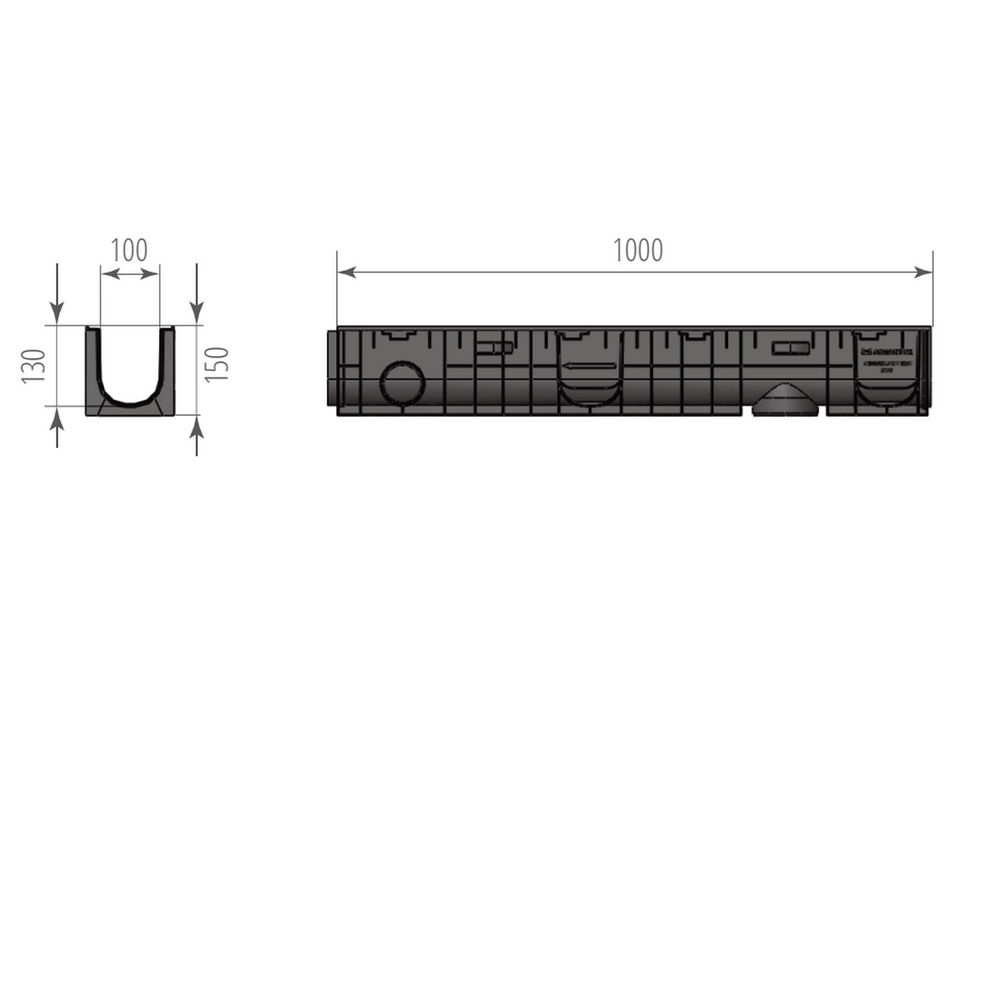Лоток ЛВП Norma DN100 H150 C250 1000*148*150 (11015)