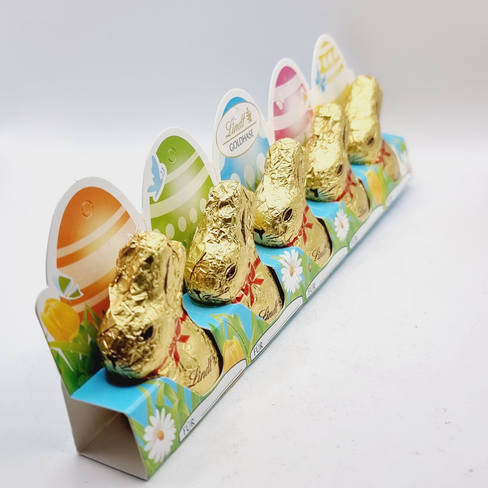 Шоколад молочный Lindt Mini Gold Milk Chocolate Bunnies в форме зайчиков 50 г (5 шт. по 10 г) (Из Финляндии)