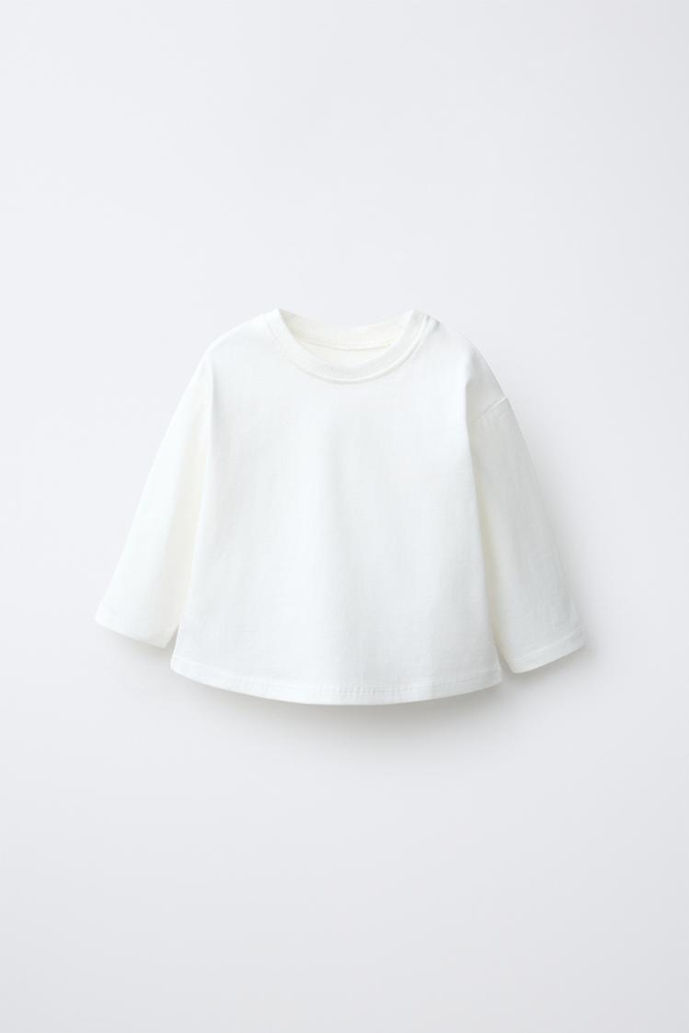 ZARA ОДНОТОННАЯ ФУТБОЛКА, ЭКРЮ