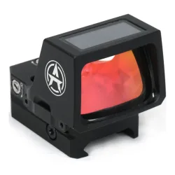 Коллиматорный прицел ARKON Sturm 1x32 / Аркон Штурм 1 на 32 - вид спереди в пол-оборота, черного цвета