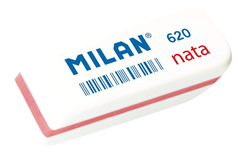 Ластик nata 620 скошенный 5.6х1.9х1.2 см, 20 шт, мягкий CPM620, Milan