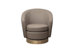 Кресло Garda Decor Наполи (Napoli) вращающееся, рогожка золото, черный Santo300-BEG+Santo302-CHZOL 76*76*76 см