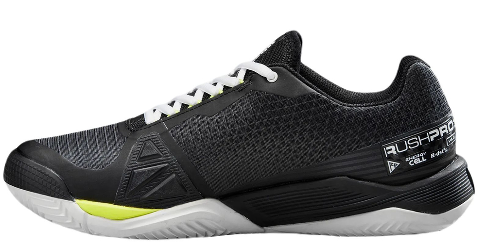Мужские кроссовки теннисные Wilson Rush Pro 4.0 Clay - black/white/safety yellow