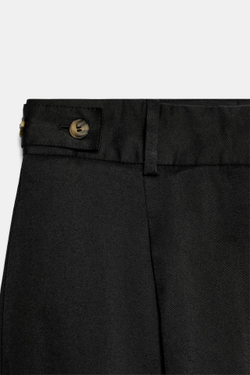 ZARA БРЮКИ С РЕГУЛИРУЕМЫМ ПОЯСОМ, ЧЕРНЫЙ