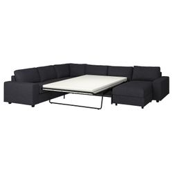 IKEA VIMLE  (ИКЕА ВИМЛЕ)  -  Чехол на угловой раскладной диван, 5-местный с шезлонгом - с широкими подлокотниками/Hillared антрацит