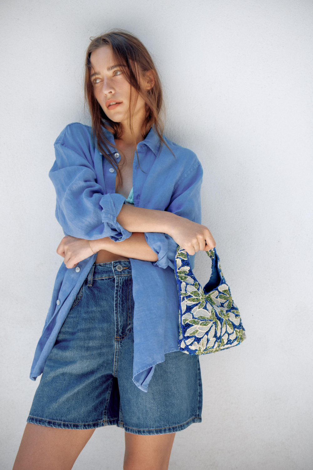 ДЕНИМОВЫЕ ШОРТЫ С ВЫСОКОЙ ПОСАДКОЙ — ZW COLLECTION — ZARA