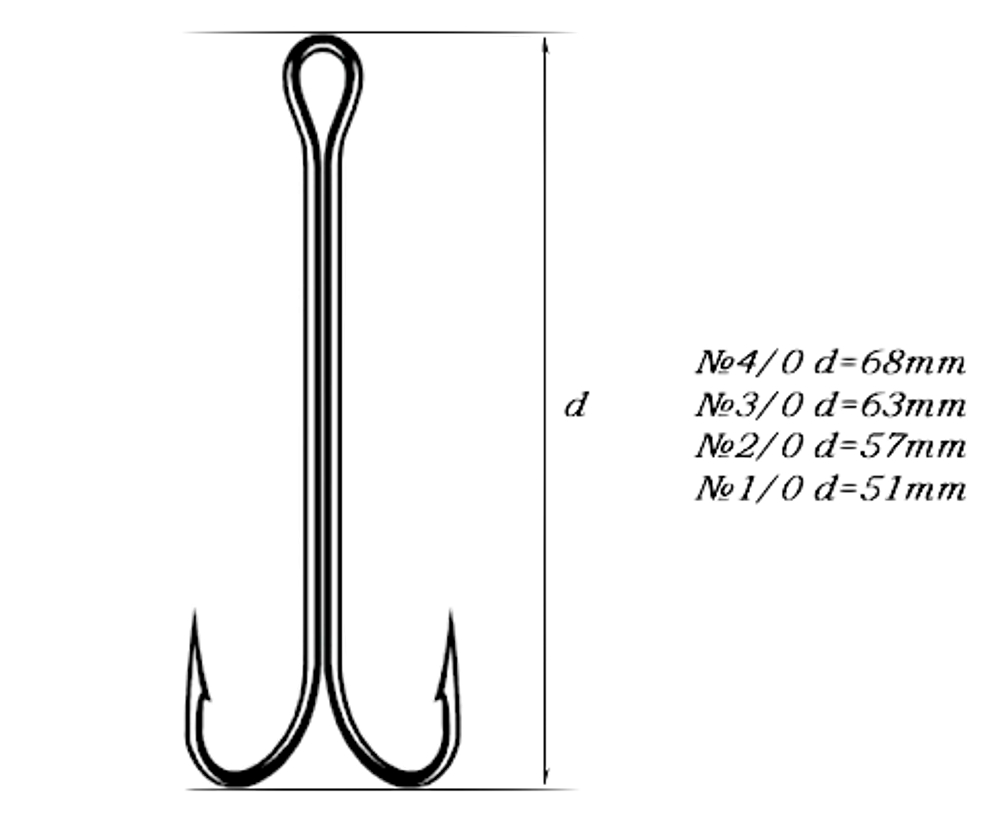 Двойник HitFish Double Elongate + Hook with long shank DHWLS+ -