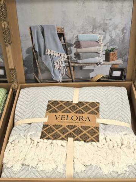 Velora Home Плед Двухцветный-2 V дизайн серый цвет 200х230 100% Хлопок