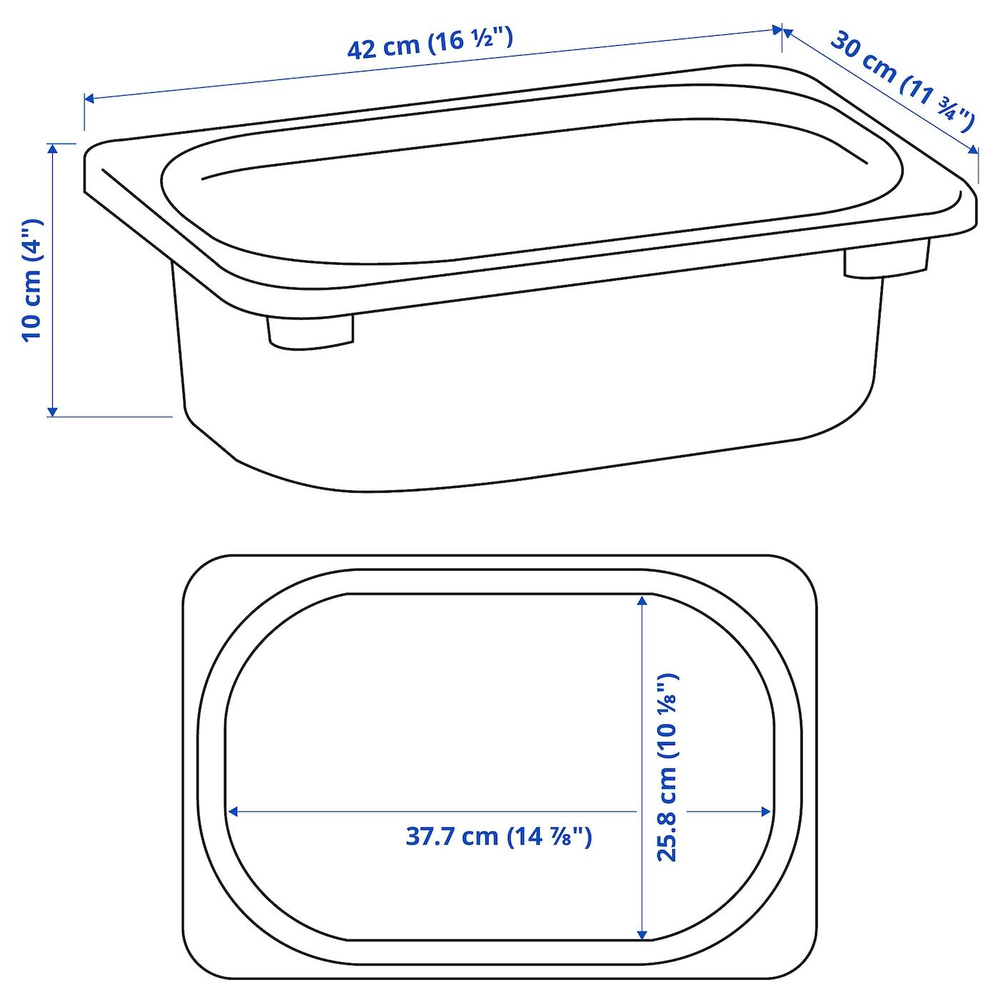 IKEA TROFAST  (ИКЕА ТРОФАСТ)  -  Контейнер, белый, 42x30x10 см