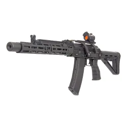Коллиматор Target Optic 1x22, Weaver, красная марка, проставка, аккумулятор - вид прицела, установленного на карабин