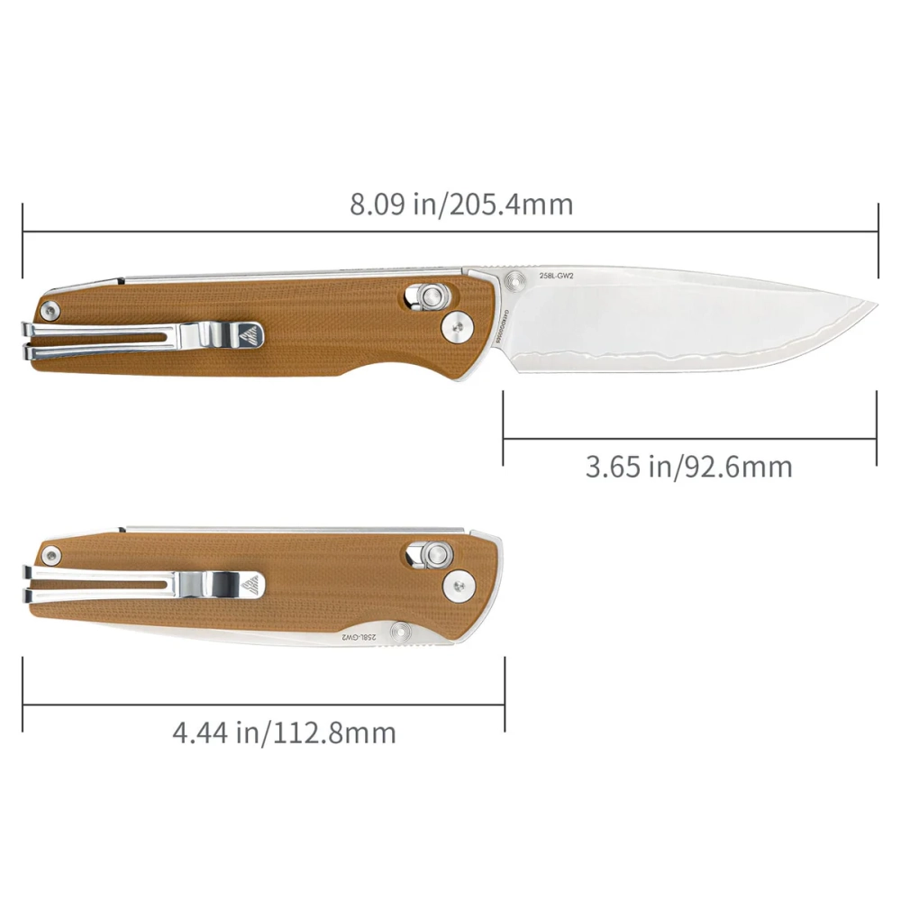 Нож складной SRM 258L-GW2 Terrier Beadblast (140Cr Laminated, Tan G10)