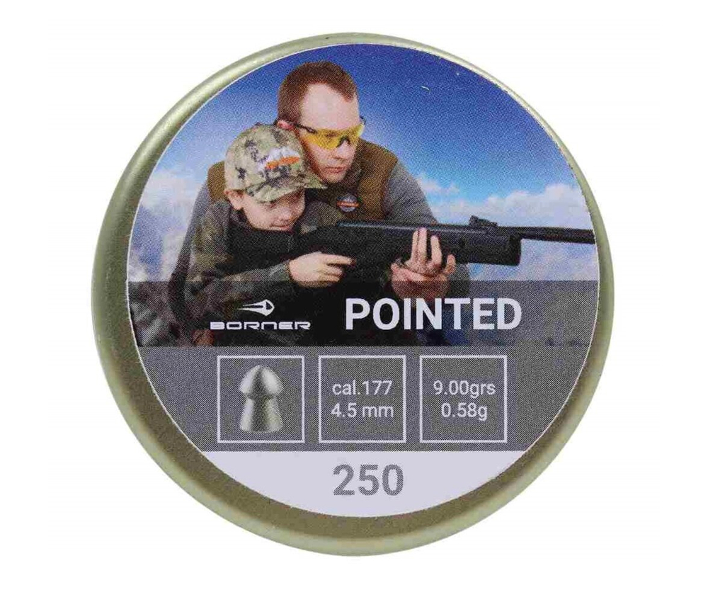 Пуля пневматическая Borner "Pointed", 4,5 (250 шт.) 0,58 гр.
