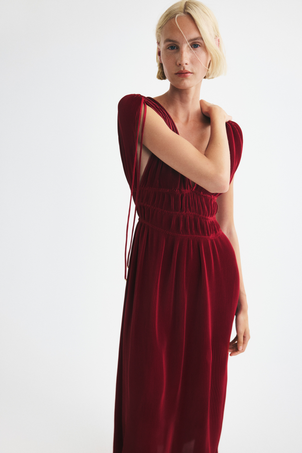Платье со шнурками на плечах - H&M