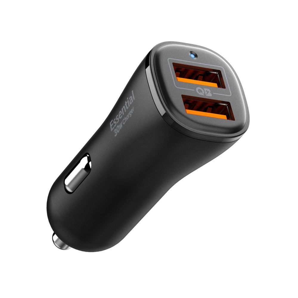 Автомобильная зарядка Spigen ESSENTIAL EV302 2-PORT 30W BLACK