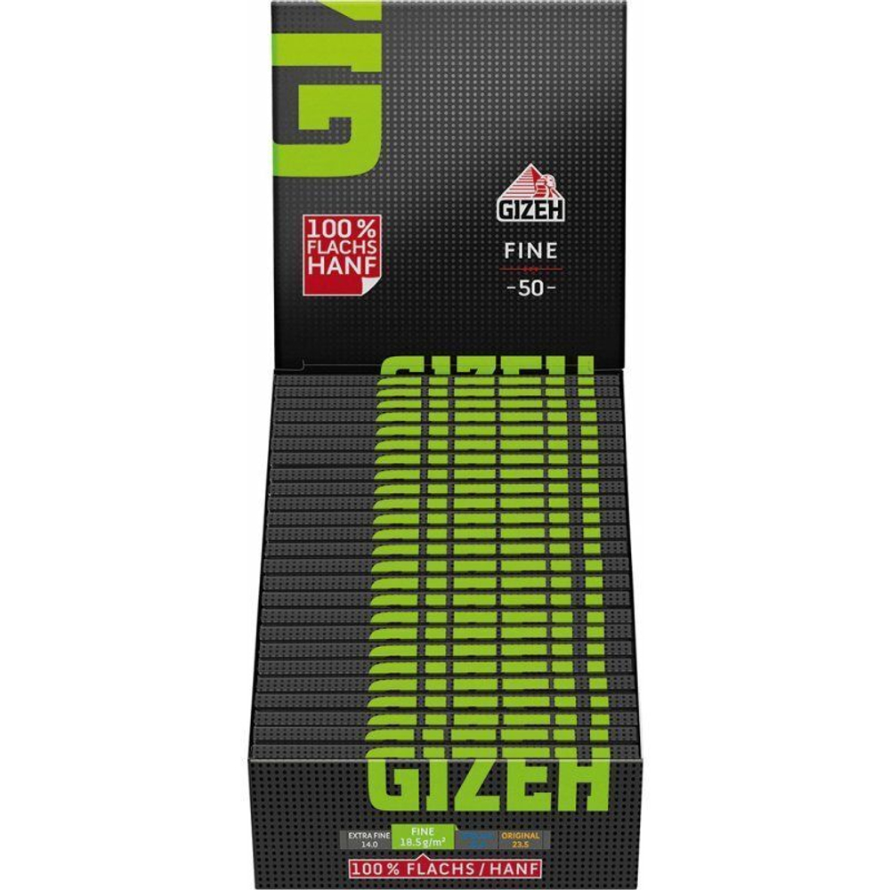 Бумага для сигарет блок "Gizeh" Black Fine Cut Corners 18.5г/м 50л*25шт