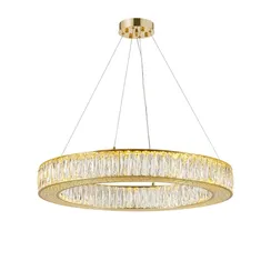 Люстра подвесная светодиодная NewRgy E76-ф800*H100 GOLD, 164 Вт, золотая