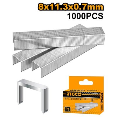 Скоба для мебельного степлера 1000 шт 8х11,3х0,7мм INGCO STS0108
