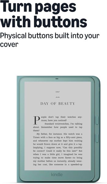 Оригинальный чехол для Amazon Kindle Paperwhite/Colorsoft Signature Edition 2026 Page-Turn Cover, Зеленый | Seaglass Green
