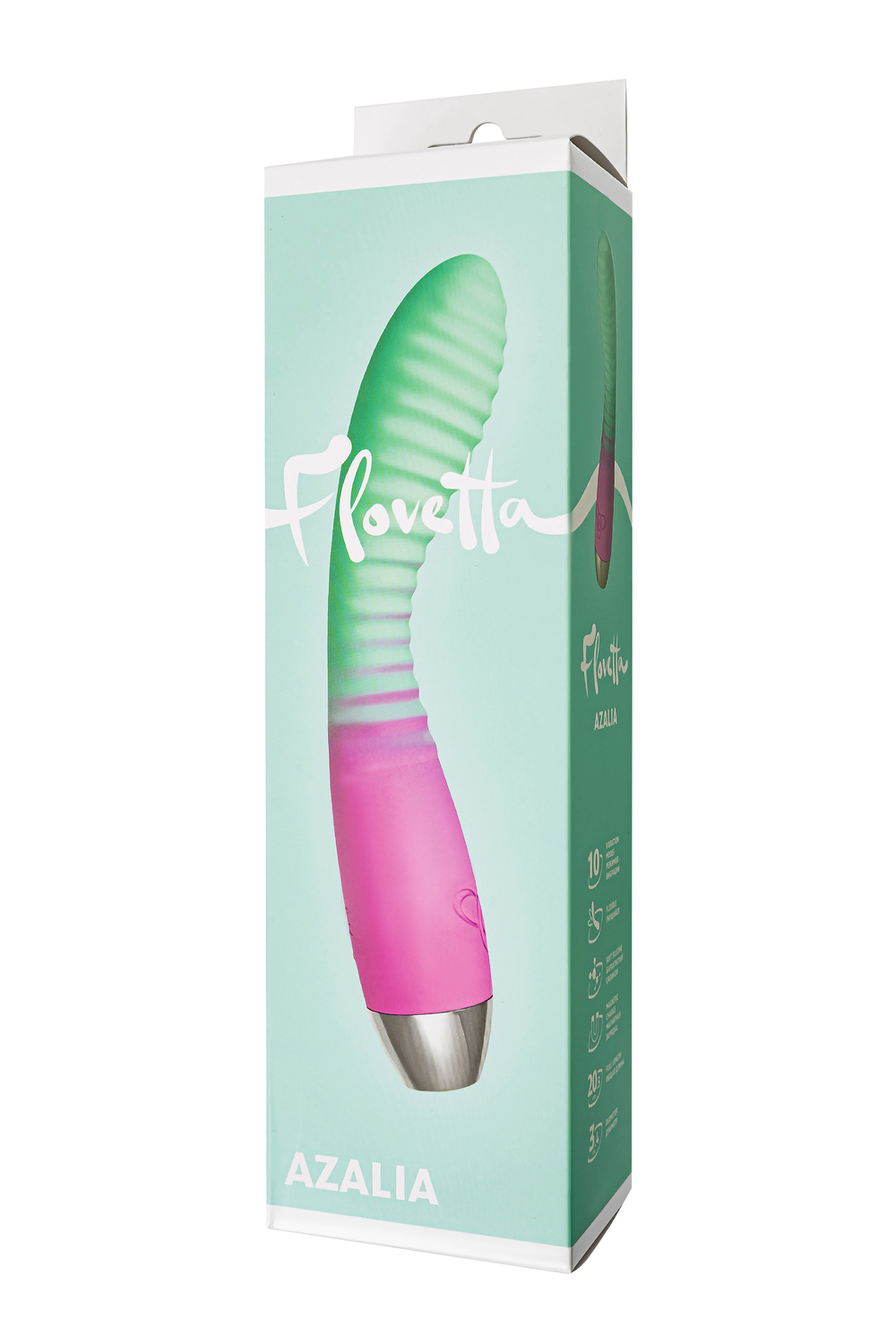 Вибратор с изогнутой головкой Flovetta Azalia мятно-розовый 20,5 см