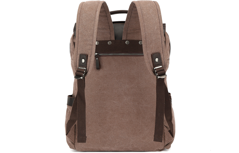 Slazenger Canvas, Top Grain Cow Leather Backpack Regular Unisex Multicolor