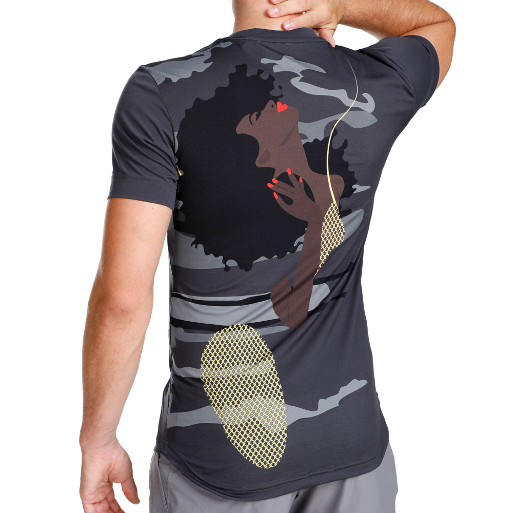 Мужское теннисное поло adidas New York Printed T-Shirt Men - Grey